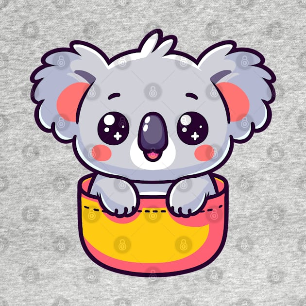 Baby Koala in Pocket Cute Kawaii Peeking Animal Lover by Cuteness Klub